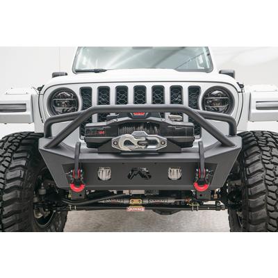 Fab Fours Stubby Front Bumper with Pre-Runner Guard (Black) - JL18-B4752-1